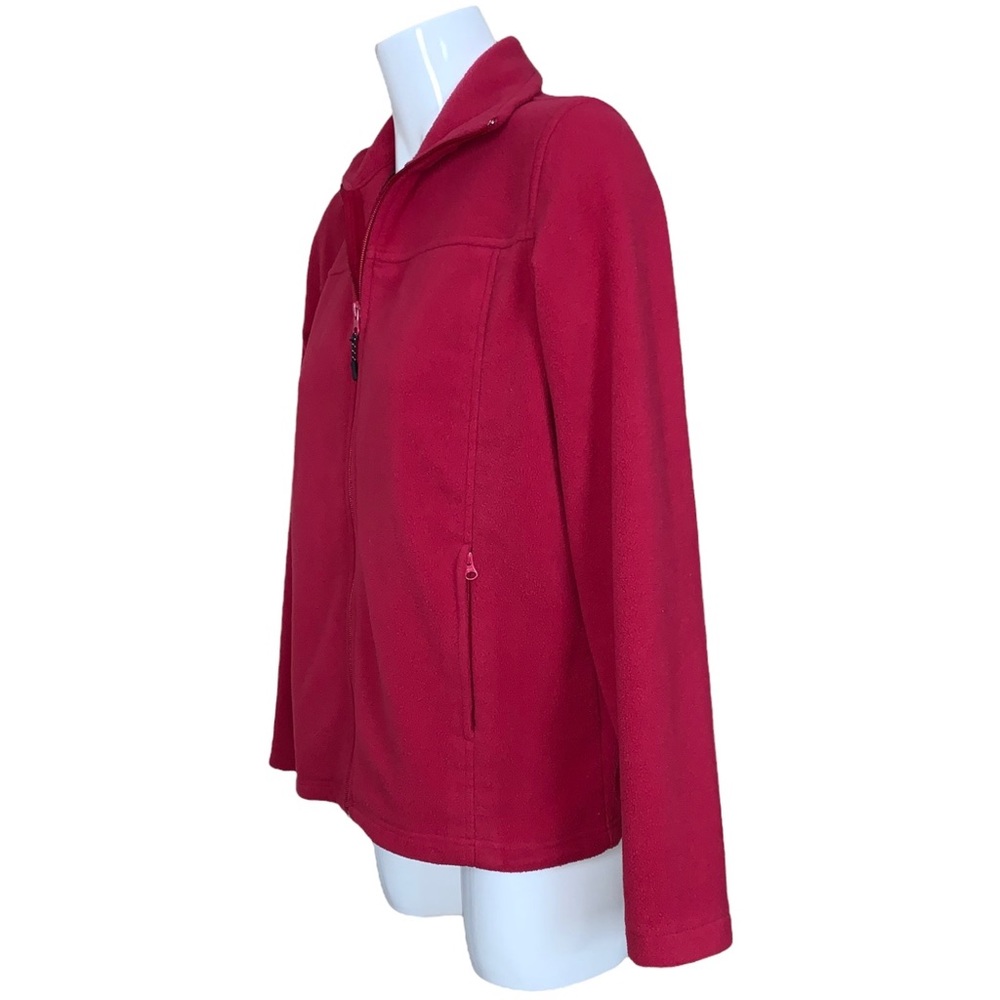 Natural Reflections Raspberry Red Fleece Zip Up Jacket Medium - Picture 3 of 11